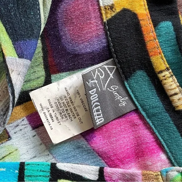 Art Simply by Dolcezza abstract vintage blouse multicolor women’s size medium - Picture 4 of 5